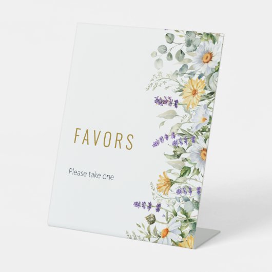 Chamomile & Eucalyptus Favors Sign Reclamebord Met Voetstuk (Voorkant)