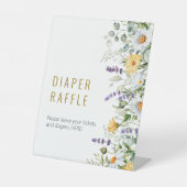 Chamomile & Eucalyptus Shower Diaper Raffle Sign Reclamebord Met Voetstuk (Voorkant)