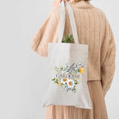 Chamomile Floral Bridesmaid Monogram Tote Bag