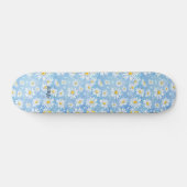 Chamomile Flower Blue & Name of Text Persoonlijk Skateboard (Horizontaal)