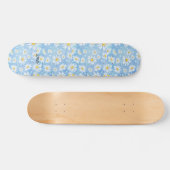Chamomile Flower Blue & Name of Text Persoonlijk Skateboard (Horizontaal)