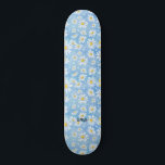 Chamomile Flower Blue & Name of Text Persoonlijk Skateboard<br><div class="desc">Ga uit met dit unieke kamille-blauw skateboard voor bloemen. Volledig met jouw naam of tekst.</div>