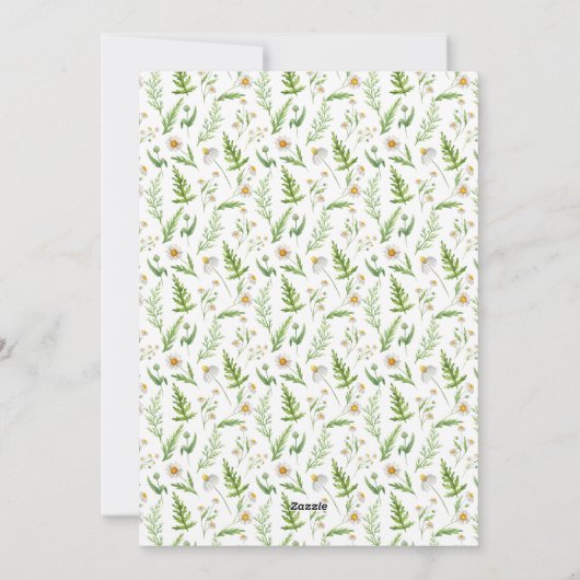Chamomile Flower Botanical Rustitern Pattern Feestdagenkaart (Achterkant)