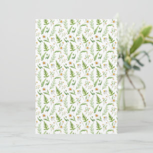 Chamomile Flower Botanical Rustitern Pattern Feestdagenkaart