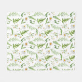 Chamomile Flower Botanical Rustitern Pattern Fleece Deken (Voorkant (Horizontaal))