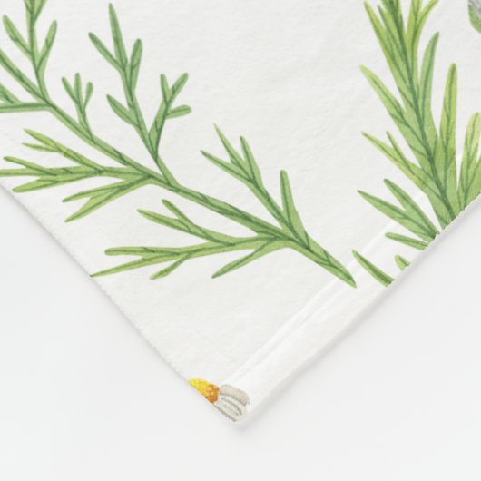 Chamomile Flower Botanical Rustitern Pattern Fleece Deken (Hoek)