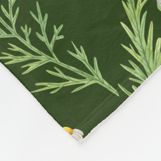 Chamomile Flower Botanical Rustitern Pattern Fleece Deken (Hoek)