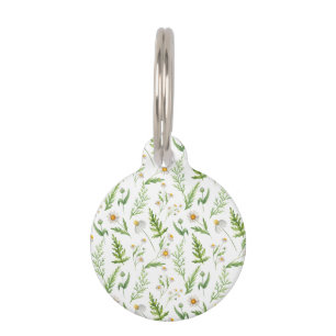 Chamomile Flower Botanical Rustitern Pattern Huisdierpenning