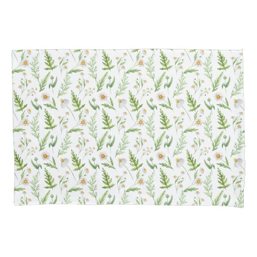 Chamomile Flower Botanical Rustitern Pattern Kussensloop (Voorkant)