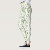 Chamomile Flower Botanical Rustitern Pattern Leggings (Links)