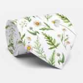 Chamomile Flower Botanical Rustitern Pattern Stropdas (Opgerold)
