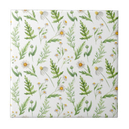 Chamomile Flower Botanical Rustitern Pattern Tegeltje