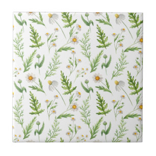 Chamomile Flower Botanical Rustitern Pattern Tegeltje