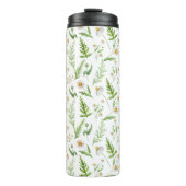 Chamomile Flower Botanical Rustitern Pattern Thermosbeker (Voorkant)