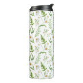 Chamomile Flower Botanical Rustitern Pattern Thermosbeker (Gedraaid links)