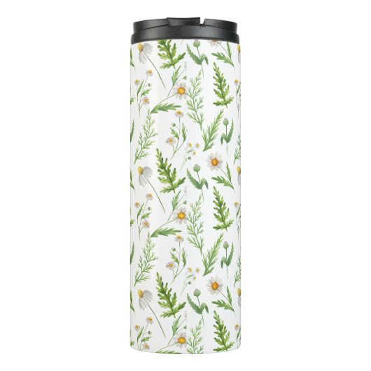 Chamomile Flower Botanical Rustitern Pattern Thermosbeker (Achterkant)