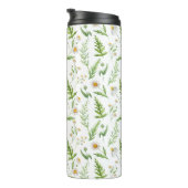 Chamomile Flower Botanical Rustitern Pattern Thermosbeker (Geroteerd rechts)