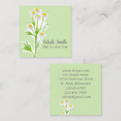 Chamomile Flower Herb Plant Illustration Green Vierkante Visitekaartje (Voorkant / Achterkant)