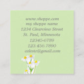 Chamomile Flower Herb Plant Illustration Green Vierkante Visitekaartje (Achterkant)