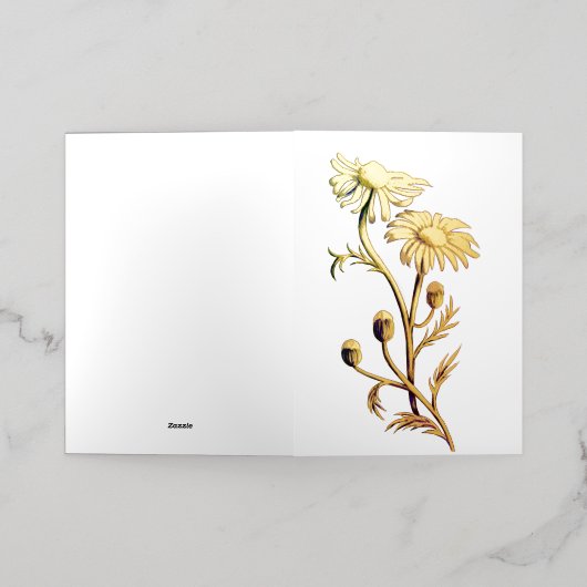 Chamomile Flower Theme Kaart (Buiten Laag)