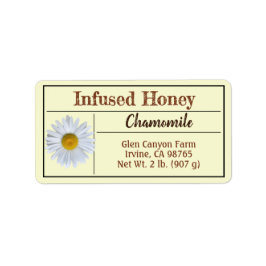 Chamomile Herb Infused Honey Jar Etiket