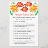 Chamomile Nursery Rhyme Quiz baby shower game (Voorkant)