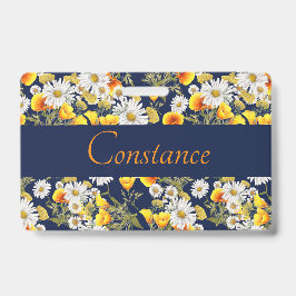 Chamomile & Poppies Patroon op maat Badge