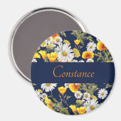 Chamomile & Poppies Patroon op maat Magneet (Voorkant / Achterkant)