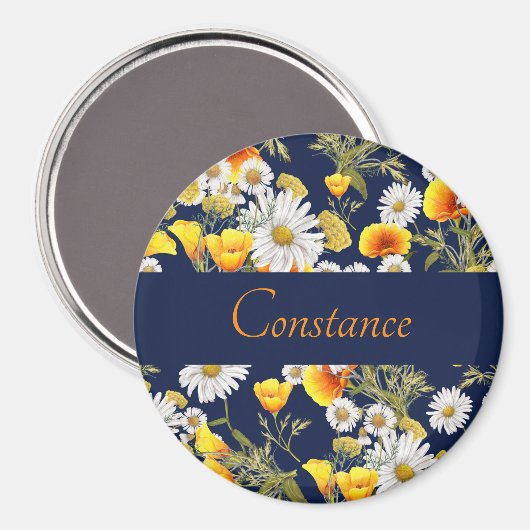  Chamomile & Poppies Patroon op maat Magneet (Voorkant / Achterkant)