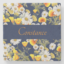  Chamomile & Poppies Patroon op maat Stenen Onderzetter