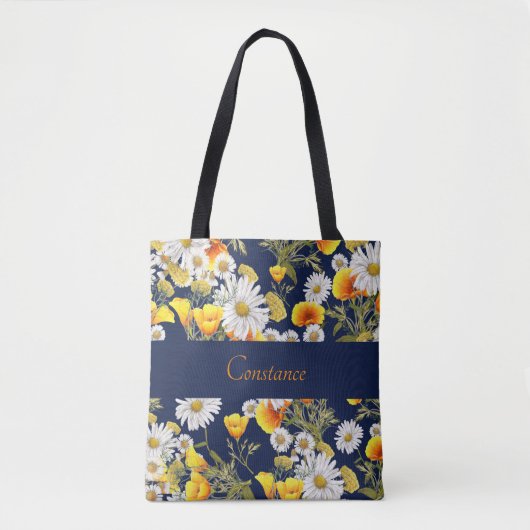  Chamomile & Poppies Patroon op maat Tote Bag (Voorkant)
