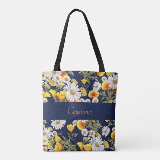  Chamomile & Poppies Patroon op maat Tote Bag (Achterkant)