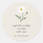 Chamomile Sprig - Soft Cream Ronde Sticker (Voorkant)