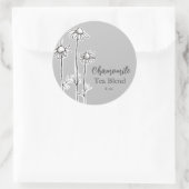 Chamomile Tea Blend Herb Flowers Grey Ronde Sticker (Tas)