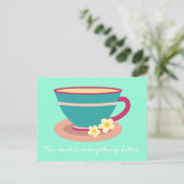 Chamomile tea voor theeliefhebbers briefkaart (Staand voorkant)
