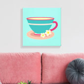 Chamomile tea voor theeliefhebbers canvas afdruk (Insitu (Woonkamer))