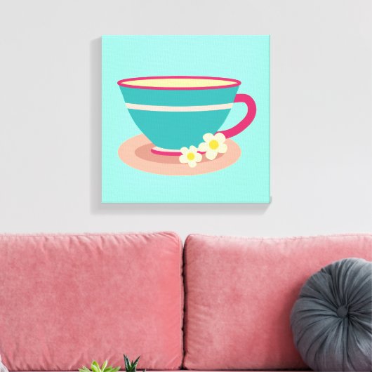 Chamomile tea voor theeliefhebbers canvas afdruk (Insitu (Woonkamer))