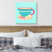 Chamomile tea voor theeliefhebbers canvas afdruk (Insitu (Slaapkamer))