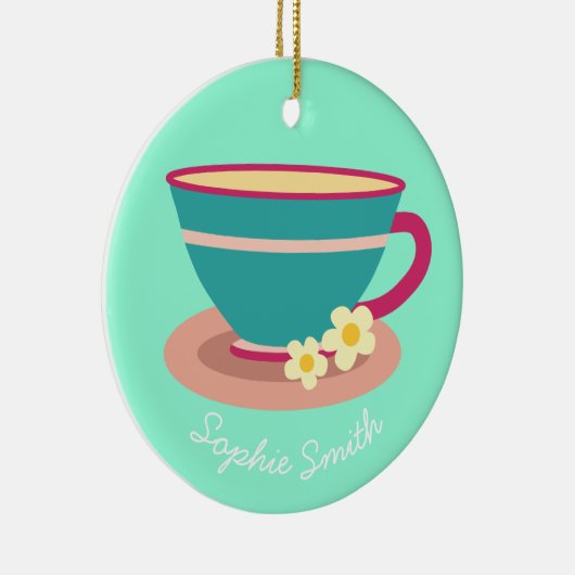 Chamomile tea voor theeliefhebbers keramisch ornament (Rechts)