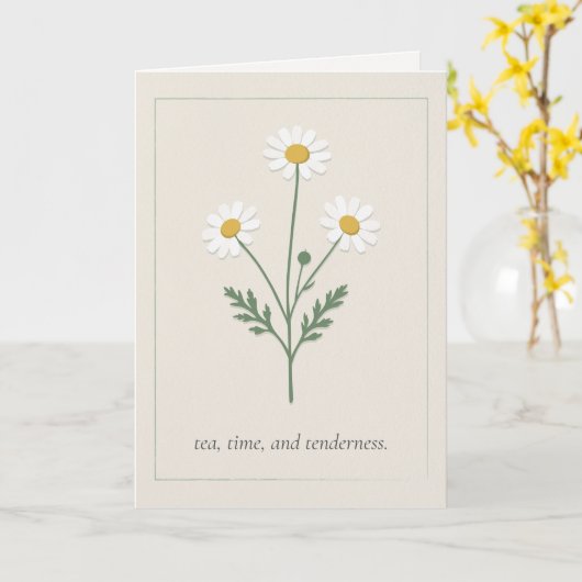 Chamomile Wishes - Soft Cream Kaart (Gele Bloem)