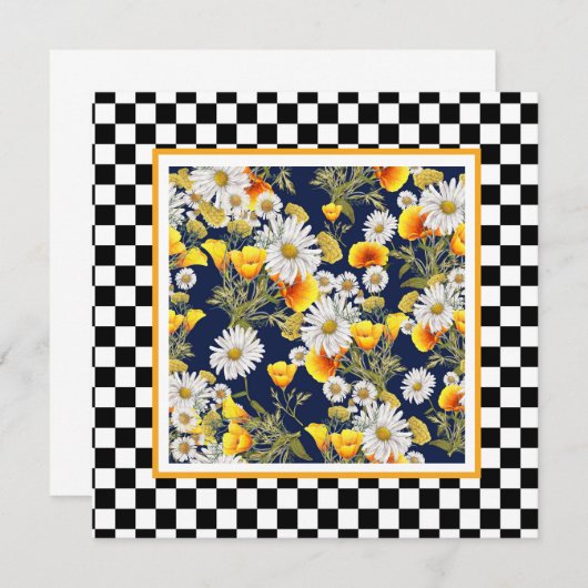 Chamomiles Poppies en Checkerboard (Voorkant / Achterkant)