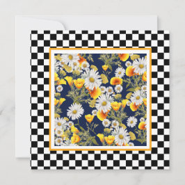 Chamomiles Poppies en Checkerboard