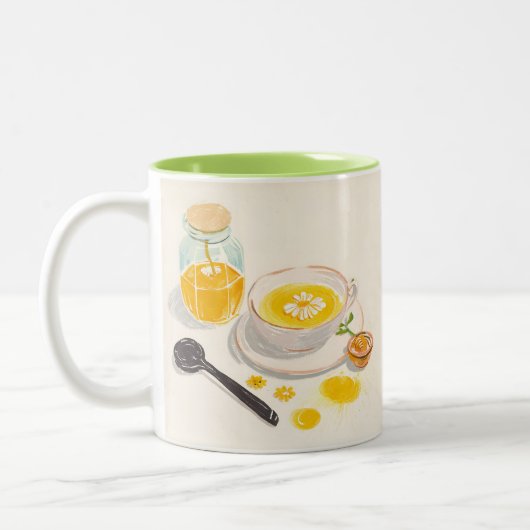 Chamomille Tea & Honey Mug Tweekleurige Koffiemok (Links)