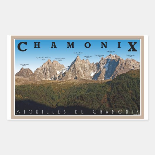 Chamonix - Aiguille de Chamonix Rechthoekige Sticker (Voorkant)
