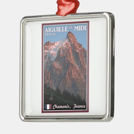 Chamonix - Aiguille du Midi Metalen Ornament (Links)