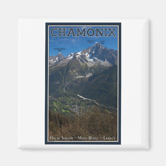 Chamonix - Aiguille Verte boven Chamonix Magneet (Voorkant)