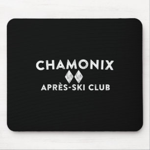 Chamonix Apres Ski Club T-shirt Retro Stijl Skiën Muismat
