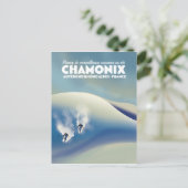 Chamonix - Auvergne-Rhône-Alpes France ski poster Briefkaart (Staand voorkant)