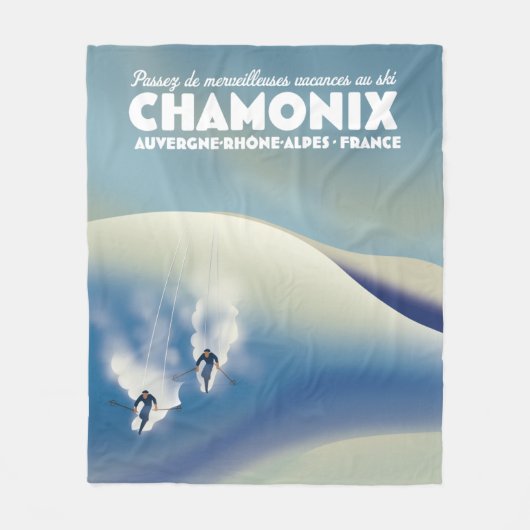 Chamonix - Auvergne-Rhône-Alpes France ski poster Fleece Deken (Voorkant)