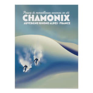 Chamonix - Auvergne-Rhône-Alpes Frankrijk ski post Perfect Poster